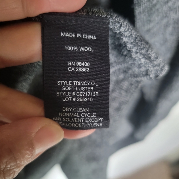 Theory 100% Wool Open Front Collared Lightweight Cardigan Sweater Small Gray - Picture 7 of 9